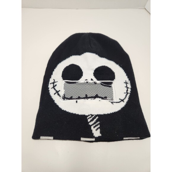 Jack Skellington Beanie Cap Hat Black OSFA Nightmare Before Christmas Knit - Picture 3 of 5